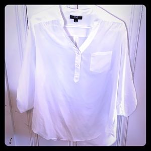 Sheer White V-Neck Top